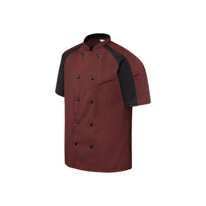 Chaqueta de Chef Profesional de Manga Corta MANGOES FASHION, Poliéster, Algodón, Nailon, Color Personalizado, Azul Oscuro, Uniforme para Restaurante y Bar - Product Image 3