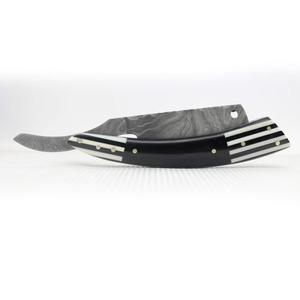 Navaja de Afeitar Recta de Acero de Damasco, Plegable, Vintage, Manual, para Hombre, Herramienta de Barbería con Elegante Mango de Madera - Product Image 5