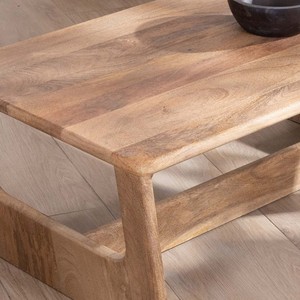 Table basse minimaliste Vandana Golden Tone en bois de manguier naturel, 110 cm - Product Image 5