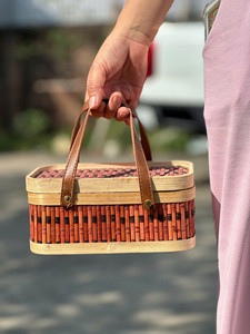 High Quality Bamboo Gift Basket Traditional Handwoven Craft for Festive Gift <b>Sets</b> - Product Image 3