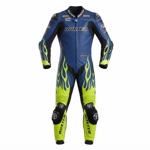 Combinaison de moto Ramaha Pro 1 pièce pour homme en cuir de vache véritable/cuir de kangourou, style MotoCP, armure niveau 2 - Product Image 1