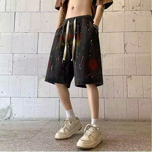 Short de Streetwear Vintage pour Homme, 100% Coton, Respirant, Coupe Ample, avec Motif Dégradé, Style High Street - Product Image 3