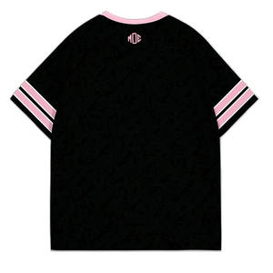Maillot de football surdimensionné noir et rose personnalisé en maille, impression par sublimation, streetwear, t-shirt de sport unisexe, vente en gros OEM - Product Image 6