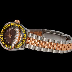 Montre de luxe unisexe tendance avec cadran rond en moissanite marron de qualité supérieure, mouvement à quartz et lunette mécanique - Product Image 3