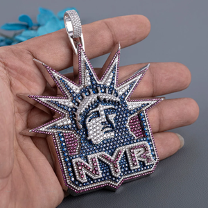 Colgante de Plata de Ley 925 con Diamantes de Moissanita, Estilo Hip Hop, para Hombre y Mujer, Joyería de Lujo Brillante, Regalo - Product Image 1