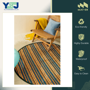 Fournisseur leader de tapis d'extérieur de qualité supérieure, résistants à la corrosion, en polypropylène 100%, tapis rond en plastique en vente - Product Image 5