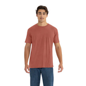 เสื้อยืดผู้หญิง ผ้าฝ้าย 100% เนื้อนุ่ม ระบายอากาศดี เป็นมิตรกับสิ่งแวดล้อม แขนสั้น 180 กรัม ผ้า CVC เจอร์ซีย์ ไม่หด แห้งเร็ว ใส่ได้ทั้งชายและหญิง รุ่น NE-AIA-63 สีแดงเลือดหมู - Product Image 5