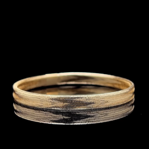 Plain Textured Engraved Bangle <b>Bracelet</b> Solid Gold Finish 925 Sterling Silver 10K 14K 18K Womens Daily Wristband Factory Direct - Product Image 5