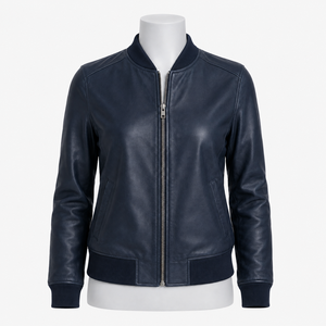 Veste en cuir matelassée pour femme, coupe contemporaine, texture lisse, écologique, imperméable, réversible, polyvalente, décontractée - Product Image 1