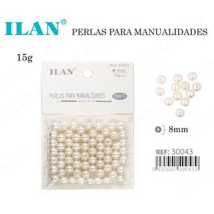 Perle Ilan per artigianato 8mm beige confezione da 15g - Product Image 3