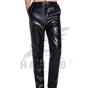 Pantalones de Cuero Negro Personalizados con el Mejor Diseño 2024 para Hombre, Cintura Alta, Estilo Casual, Tipo Cintura Media, OEM, Estampados, Rectos, para Invierno - Product Image 6