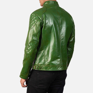 Wholesale <b>Men's</b> Breathable Outdoor <b>Faux</b> Fur Stand Collar Winter <b>Jacket</b> Custom Logo Casual Genuine <b>Leather</b> Biker <b>Jackets</b> - Product Image 3