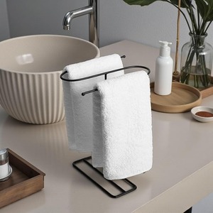 Porte-serviettes mural moderne en métal noir, style chauffant multi-barres, pour salle de bain, maison et hôtel - Product Image 2