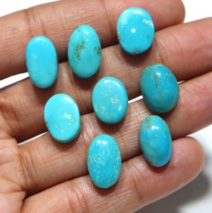 Turquoise naturelle d'Arizona, cabochon ovale poli, pierre précieuse turquoise d'Arizona pour la fabrication de bijoux, vente en gros de pierres turquoise d'Arizona - Product Image 2