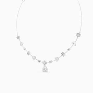 Collar Clásico Unisex de Oro Sólido de 14K con Diamante Cultivado en Laboratorio, Corte Pera, Estilo Vintage, Joyería de Compromiso con Engaste Pavé - Product Image 3