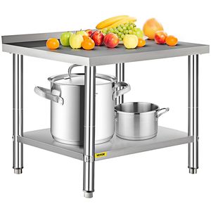 Tavolo di preparazione in acciaio inox per la fabbricazione di cucina commerciale 36X24X35 pollici 440 libbre capacità di carico in metallo resistente cucina - Product Image 1