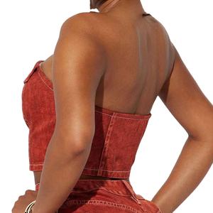 Haut en jean sans manches personnalisé pour femme, respirant, de qualité supérieure, vente chaude, international, en gros - Product Image 2