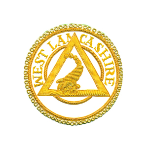 Insignia Masónica de la Mejor Calidad, Diseño de Primera Calidad, Chapada en Oro, Técnica de Bordado en Tela, Insignia Masónica de Pakistán - Product Image 3