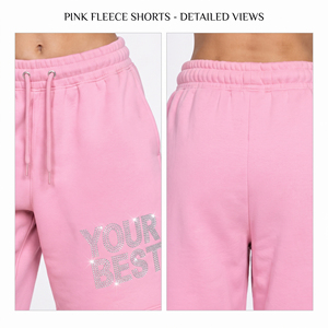 Shorts de Felpa 100% Algodón para Mujer, Estampados con Pedrería, Pierna Ancha, Estilo Urbano, con Bolsillos Laterales - Product Image 6