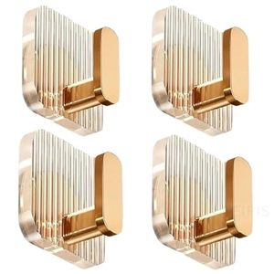 Transparent Wall <b>Hooks</b> with Gold Finish No Drill Self <b>Adhesive</b> Wall <b>Hooks</b> for Hanging Waterproof & Strong Hold Wall <b>Hooks</b> - Product Image 1