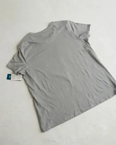 Light <b>Grey</b> Men's Breathable Short Sleeve <b>T</b>-<b>Shirt</b> | Crew Neck Plain Tee with Hem Stitching Detail | L/XL Custom Material - Product Image 4