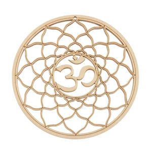 Décoration murale artisanale en bois Om Mandala pour la maison, la méditation, la salle de yoga, décoration spirituelle, art mural traditionnel indien - Product Image 1