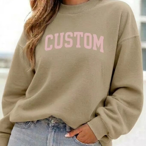 Sweat-shirt personnalisé avec logo, nouvelle collection hiver, pour femme, en polaire brodée, col montant, grande taille, long, écologique - Product Image 1