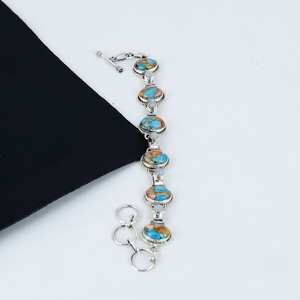 Natural Spiny Oyster Moonstone Bracelet Turquoise Gemstone Handmade 925 <b>Sterling</b> <b>Silver</b> Jewelry Gift For Her - Product Image 2