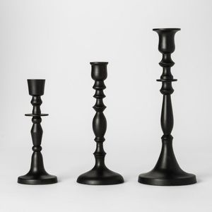Juego de 3 Portavelas Cónicos Dorados Mate, Candelabros de Metal Fundido, Decoración Nórdica para Mesa de Comedor y Bodas - Product Image 3