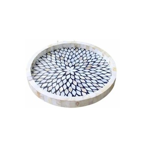Indian Manufacturing White Mother of Pearl Serving Tray At Competitive Price Luxrury Modern <b>MOP</b> Tray From India - Product Image 3