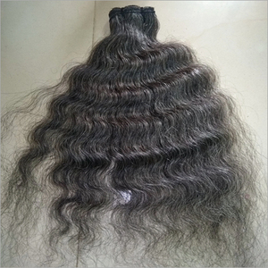 100% RAW UNPROCESSED VIRGIN Remy HAIR BLACK COLOR WHOLESALE INDIAN TEMPLE HAIR MACHINE DOUBLE WEFT NATURAL WAVE ITALIAN CURL - Product Image 1