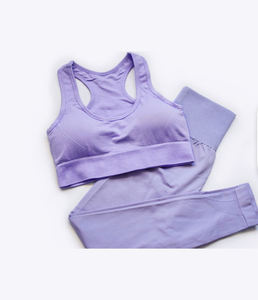 Women Yoga Gym Fitness Sets 2 Piece Yoga Wear Sportswear Workout Yoga Tops Short <b>Leggings</b> Set Yoga Sets Customized LOGO - Product Image 1