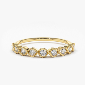 Anillo de Diamantes Cultivados en Laboratorio con Símbolo de Infinito en Oro de 14K para Mujer - Product Image 1