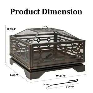 Brasero de Acero Inoxidable con Diseño Tribal, Venta al por Mayor, Brasero Indio Hecho a Mano, Decoración de Jardín, Brasero para Barbacoa - Product Image 2