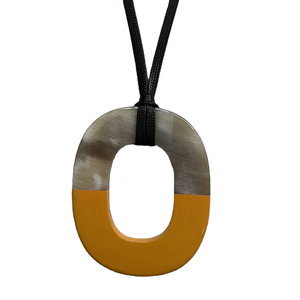 Pendentif en corne de vache fait main écologique, bijoux pour femmes, cadeau d'anniversaire, style décontracté/sportif, forme ovale, bricolage, vente chaude - Product Image 5