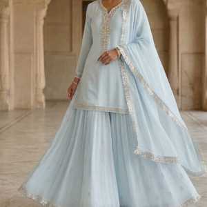 Chiffon embroidered shirt 3 <b>pc</b> beautiful <b>set</b> - Product Image 1