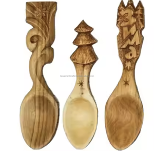Ensemble de fourchette et cuillère en bois créatif avec long manche pour café, thé et sucre pour la maison, hôtel, fête, dîner, ustensiles - Product Image 6