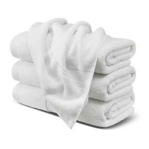 Stock UE, serviette de bain tissée 100% coton, douce comme un nuage, durable, absorbante, blanc pur, 500 GSM, 70x140cm, livraison rapide UE - Product Image 6