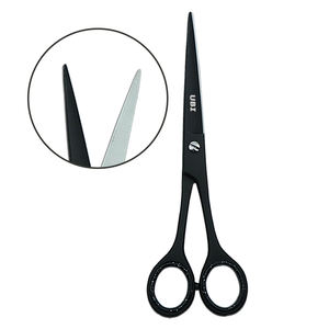 Ciseaux de barbier noirs de 17 cm, à lame droite, en acier à haute teneur en carbone, pour salon et usage professionnel - Product Image 5