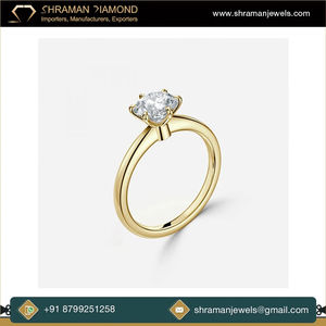 Anillo de Compromiso Moderno de 6 Puntas con Moissanita de 1.2 Quilates, Color D, Claridad VVS, Corte Brillante, Chapado en Oro Sólido de 10K, Anillo Solitario para Enamorados - Product Image 2