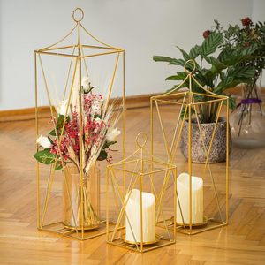 Farol Decorativo Nórdico de Hierro sin Llama, Hexagonal, Geométrico, Hecho a Mano, Resistente al Calor, Adornos Románticos para Mesa de Boda y Hogar - Product Image 3