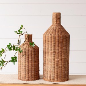 Vases pour centres de table de mariage, vente en gros, vases cylindriques en rotin écologiques, décoration de table - Product Image 1