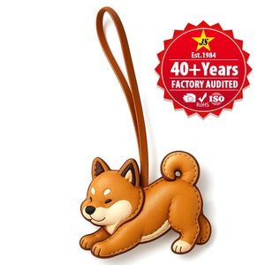 Accesorio de Moda Personalizado, Lindo Llavero de Cuero con Diseño de Perro Shiba, Regalo para el Día de la Madre y Bodas - Product Image 1