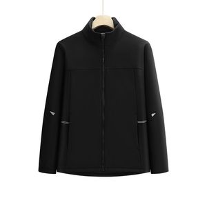 Men's <b>Blue</b> <b>Canvas</b> Jacket Stand Collar Zipper Closure Breathable Sporty Winter Wear Regular Fit Polyester Material - Product Image 3