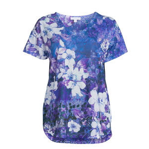 T-shirt en coton doux pour femme, col rond, motif graphique, logo personnalisé, vêtements d'été respirants, mode, OEM, ODM, vente en gros, usine - Product Image 3