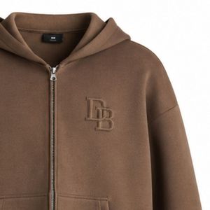 Sweat-shirt à capuche pour homme, marron, logo 3D brodé, coupe classique, vêtement décontracté pour l'automne - Product Image 5