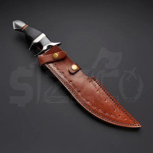 OEM Wholesale 15" Factory Made <b>Cheap</b> Low Price Handmade Damascus Steel Bull Horn Handle Hunting Camping Knife Ideal <b>Gift</b> - Product Image 4