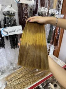 Mélange de couleurs, cheveux humains 100% naturels vietnamiens, super double drawn, lisses comme des baguettes, à clipser, perméables à la teinture, pour femmes noires, toutes les couleurs - Product Image 6