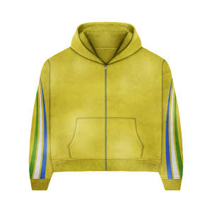 Conjunto de Sudadera Corta Transpirable y Pantalones de Chándal Acampanados Oversize para Hombre con Lavado Ácido Personalizado y Logotipo - Product Image 6