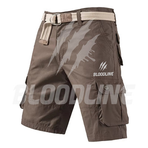 Bermuda Cargo Homme BLOODLINE Taille Mi-Haute en PU Motif Camouflage Ceinture Élastique Style Décontracté avec Poches 220g - Product Image 4